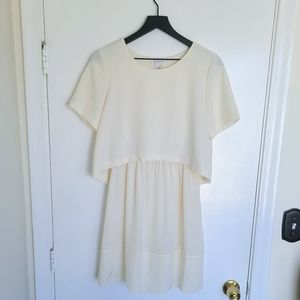 Club Monaco SILK Layered Flyaway Dress, Ivory